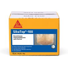 Sikatop 100, revestimento impermeável de alta aderência e de fácil aplicação, Cinza, Caixa 18Kg